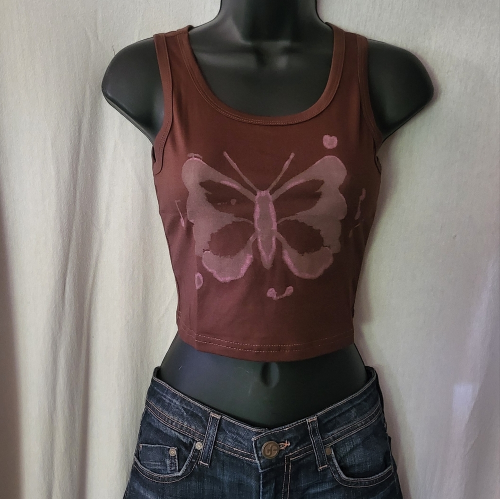 Stamp Print Butterflt Top